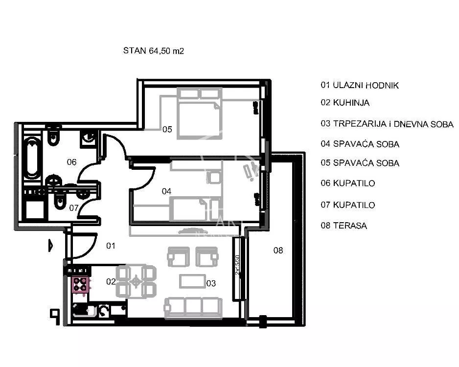 Trosoban stan | 4zida