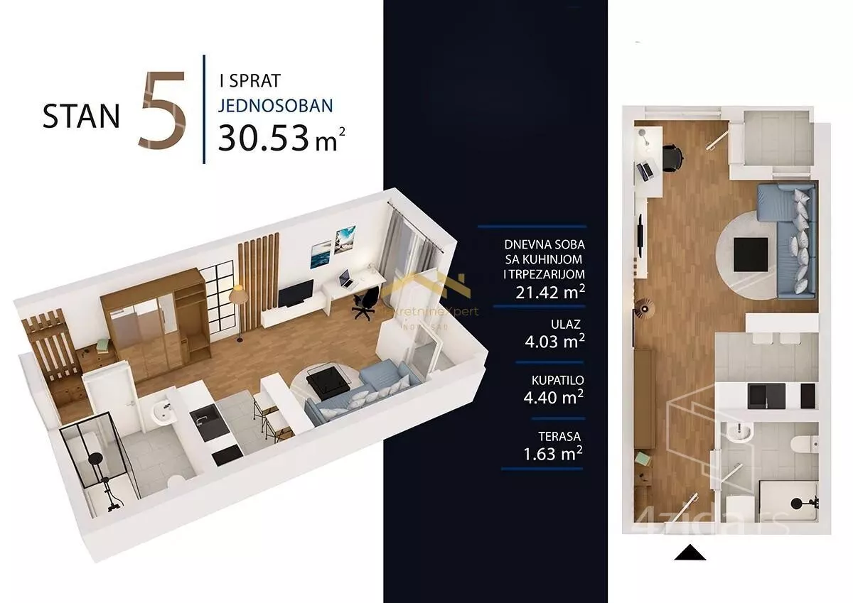 Jednosoban stan | 4zida