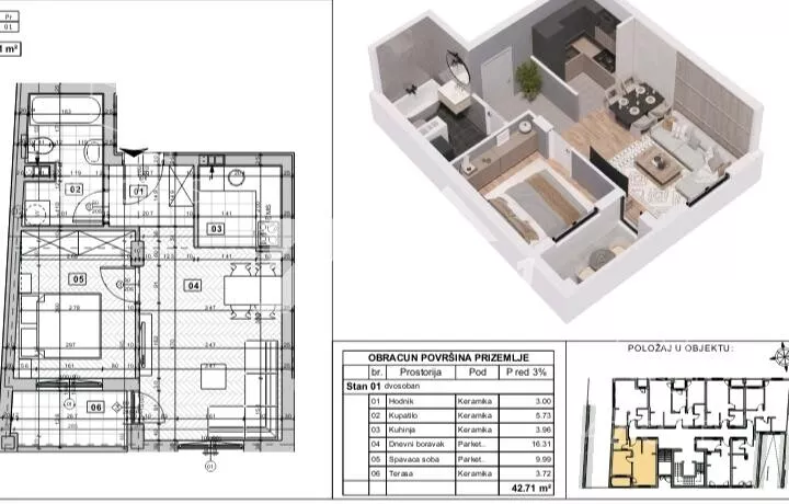 Jednoiposoban stan | 4zida