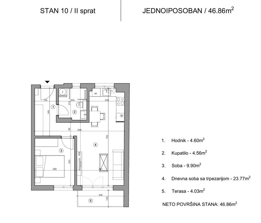 Jednoiposoban stan - View 4