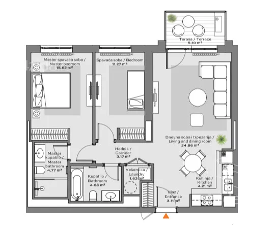 Trosoban stan | 4zida