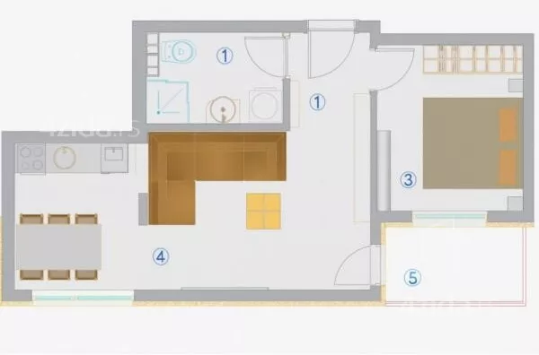 Jednoiposoban stan | 4zida