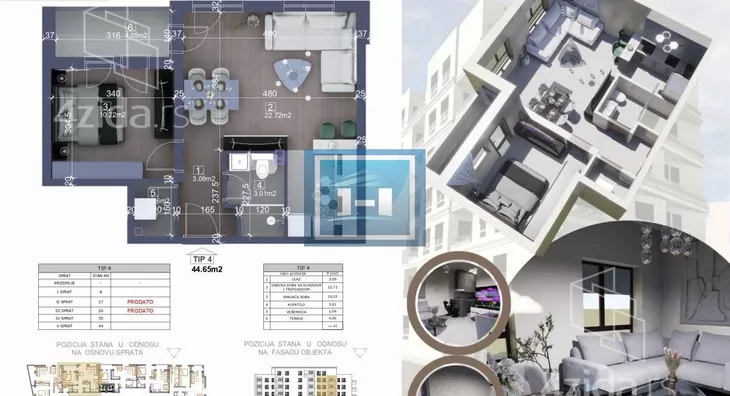 Jednoiposoban stan | 4zida