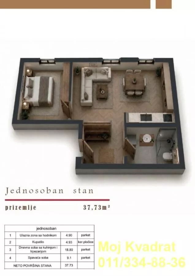 Jednosoban stan | 4zida
