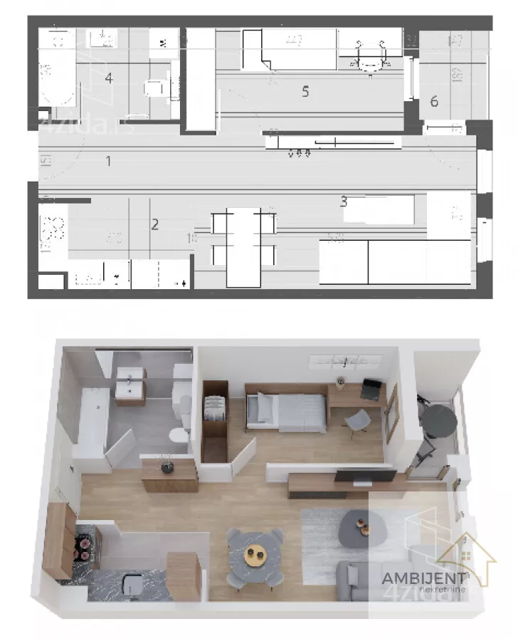 Jednoiposoban stan | 4zida