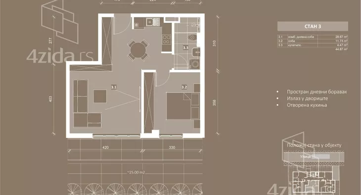 Dvosoban stan | 4zida