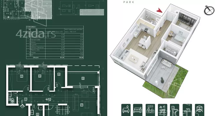 Trosoban stan | 4zida