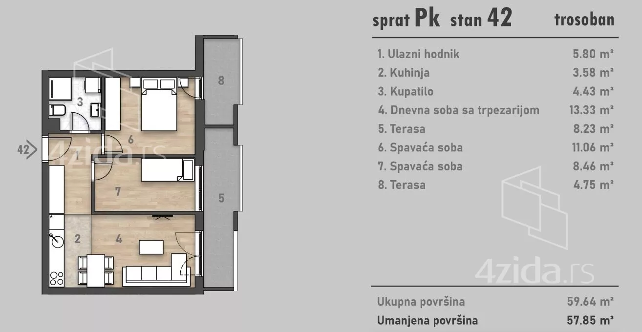 Trosoban stan | 4zida
