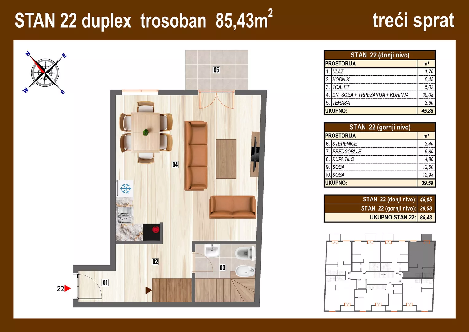 Trosoban stan | 4zida