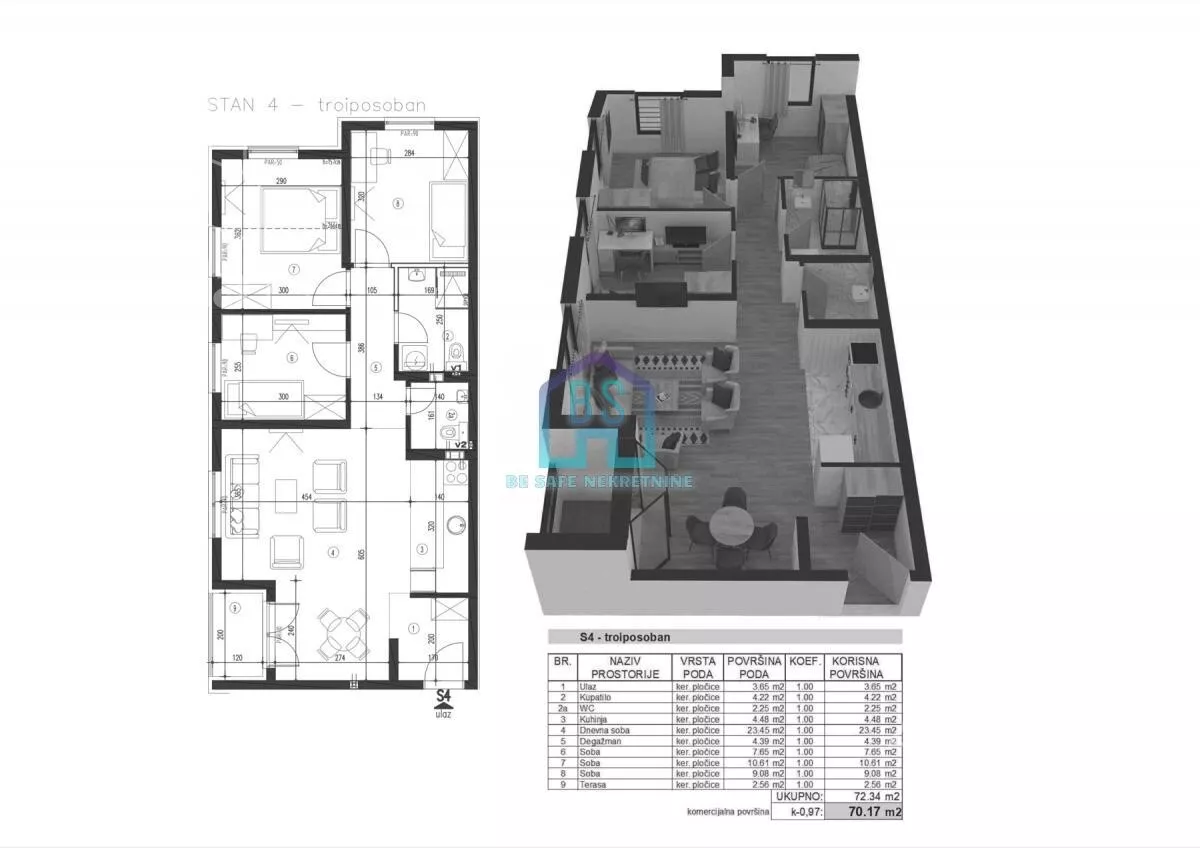 Troiposoban stan | 4zida