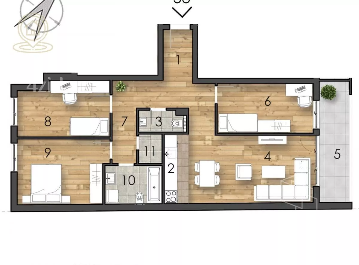 Troiposoban stan | 4zida