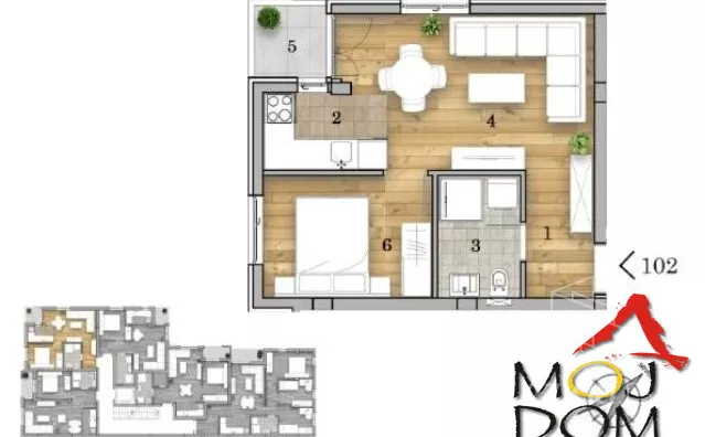 Jednoiposoban stan | 4zida