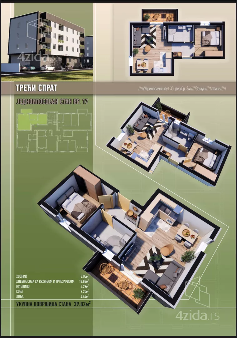 Jednoiposoban stan | 4zida