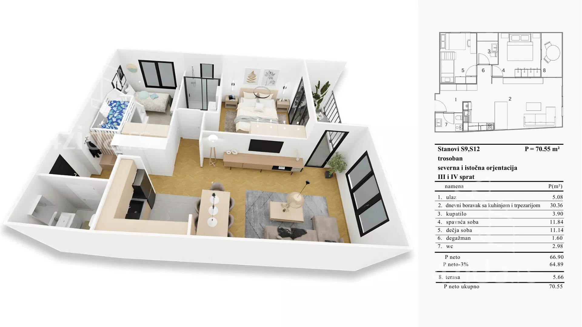 Trosoban stan | 4zida