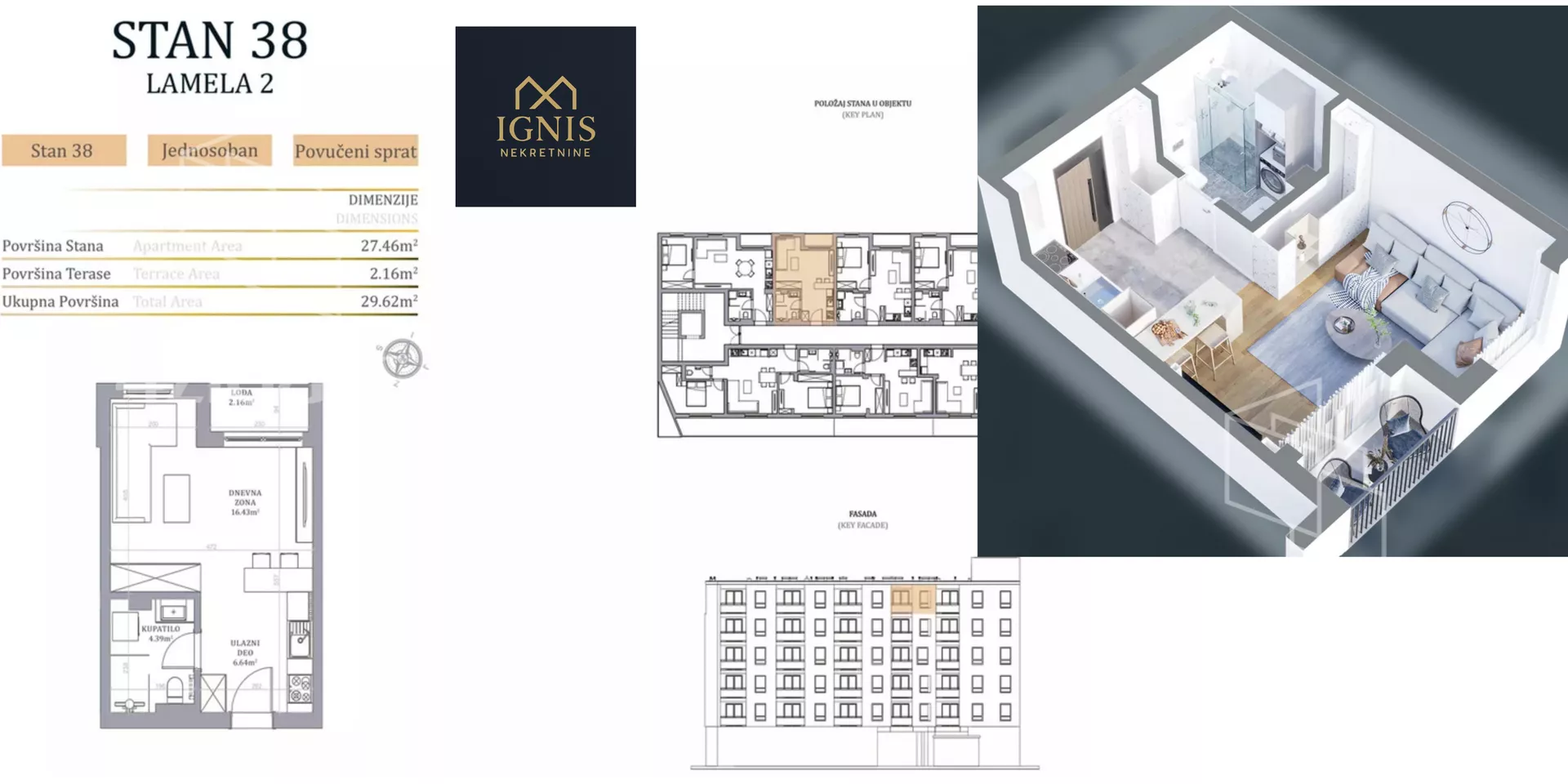 Jednosoban stan | 4zida