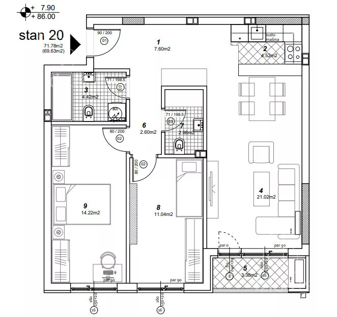 Trosoban stan | 4zida