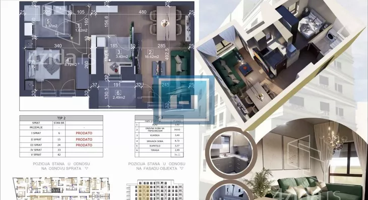 Jednoiposoban stan | 4zida