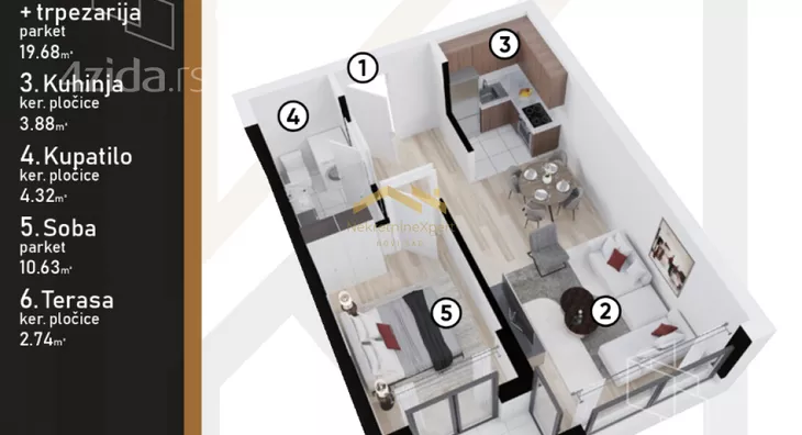 Dvosoban stan | 4zida