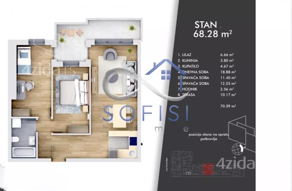 Trosoban stan | 4zida