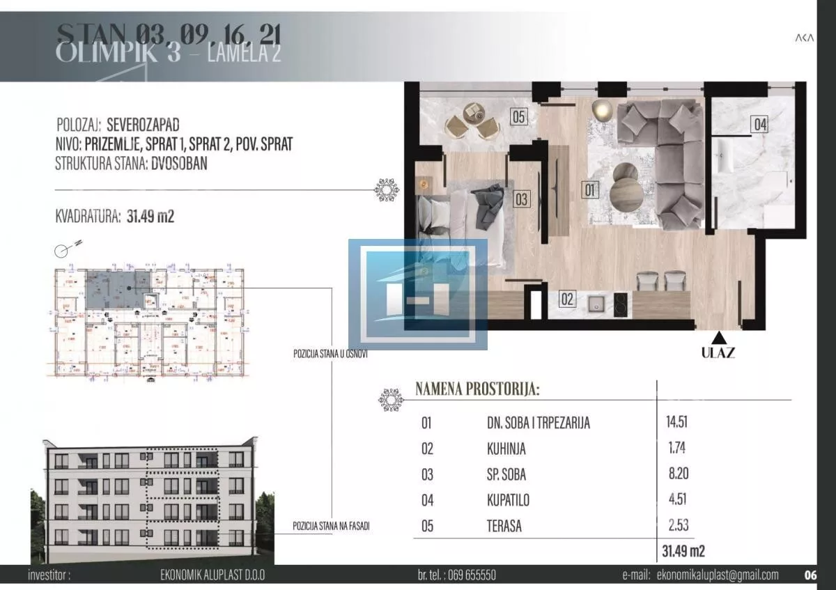 Jednosoban stan | 4zida