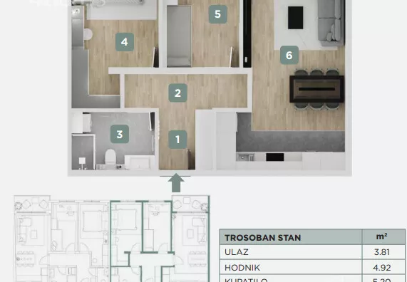 Trosoban stan | 4zida