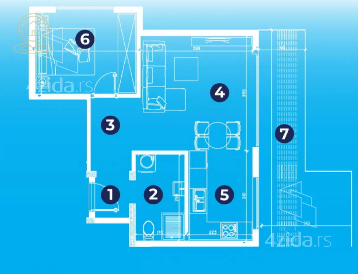 Jednosoban stan | 4zida