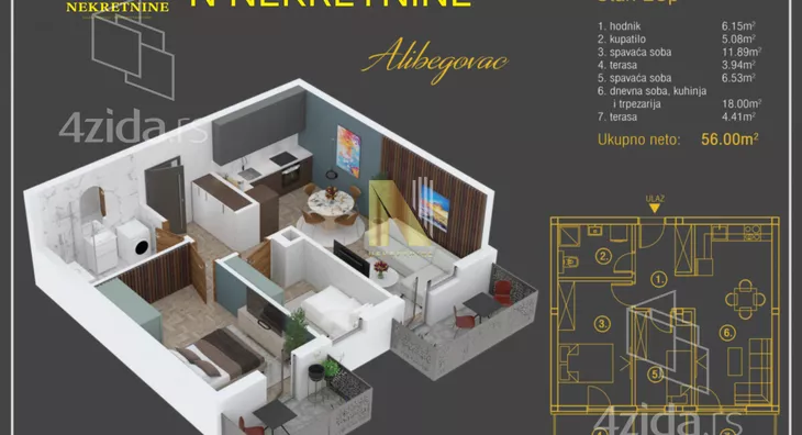 Dvoiposoban stan | 4zida