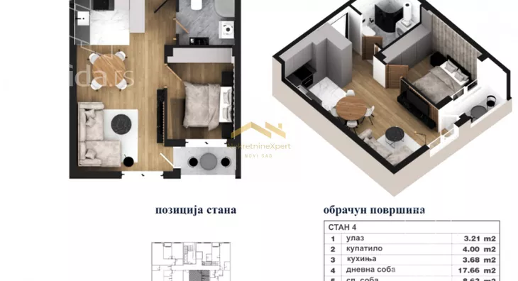 Jednoiposoban stan | 4zida