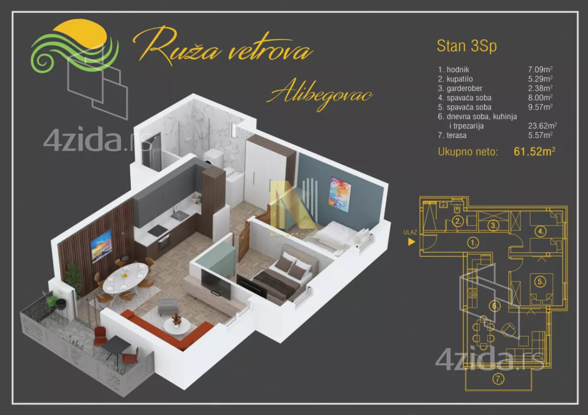 Trosoban stan | 4zida