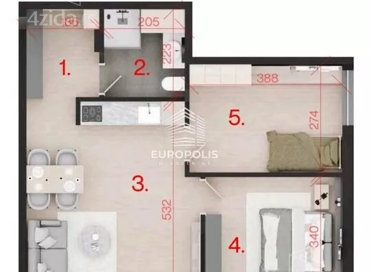 Dvosoban stan | 4zida