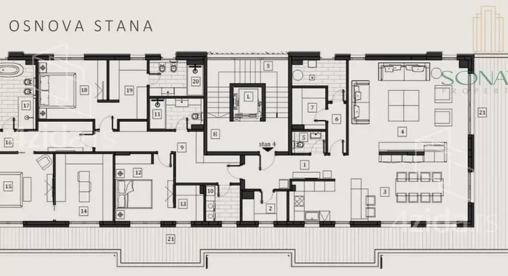 Trosoban stan | 4zida