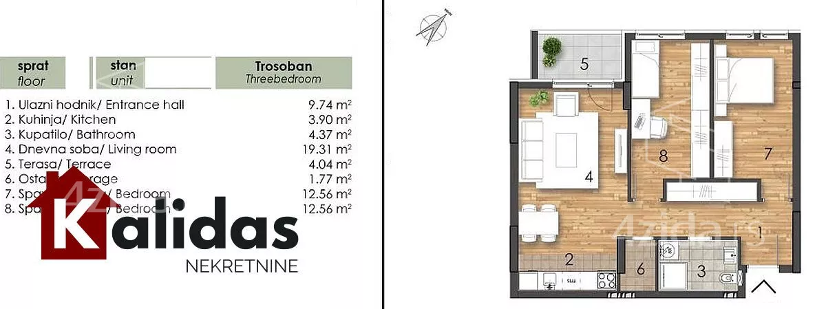 Trosoban stan | 4zida