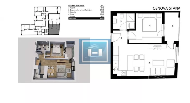 Jednoiposoban stan | 4zida