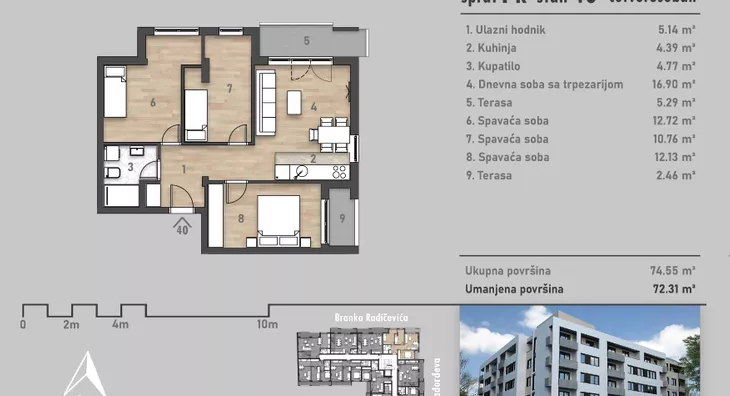 Troiposoban stan | 4zida