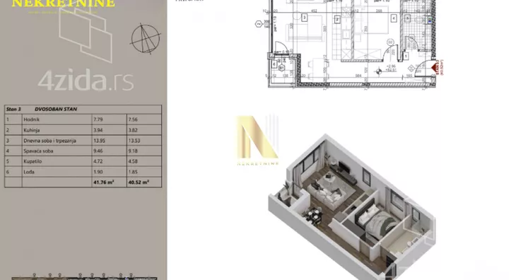 Jednoiposoban stan | 4zida