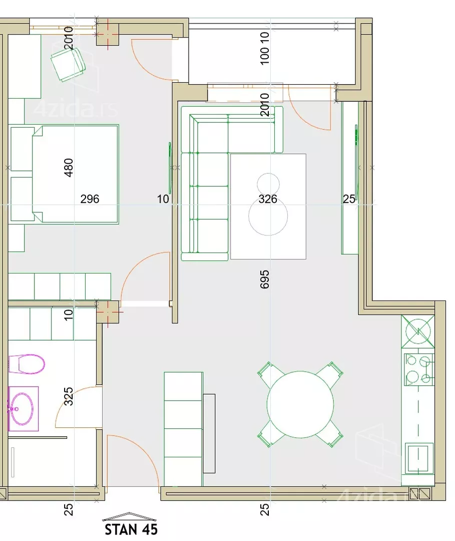 Jednoiposoban stan | 4zida