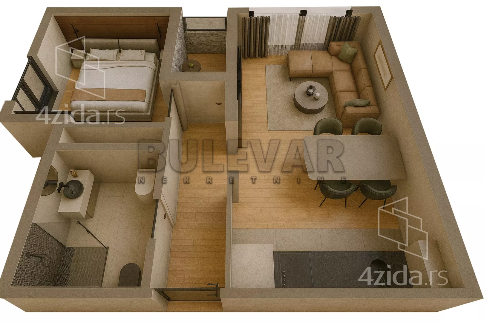 Jednoiposoban stan | 4zida