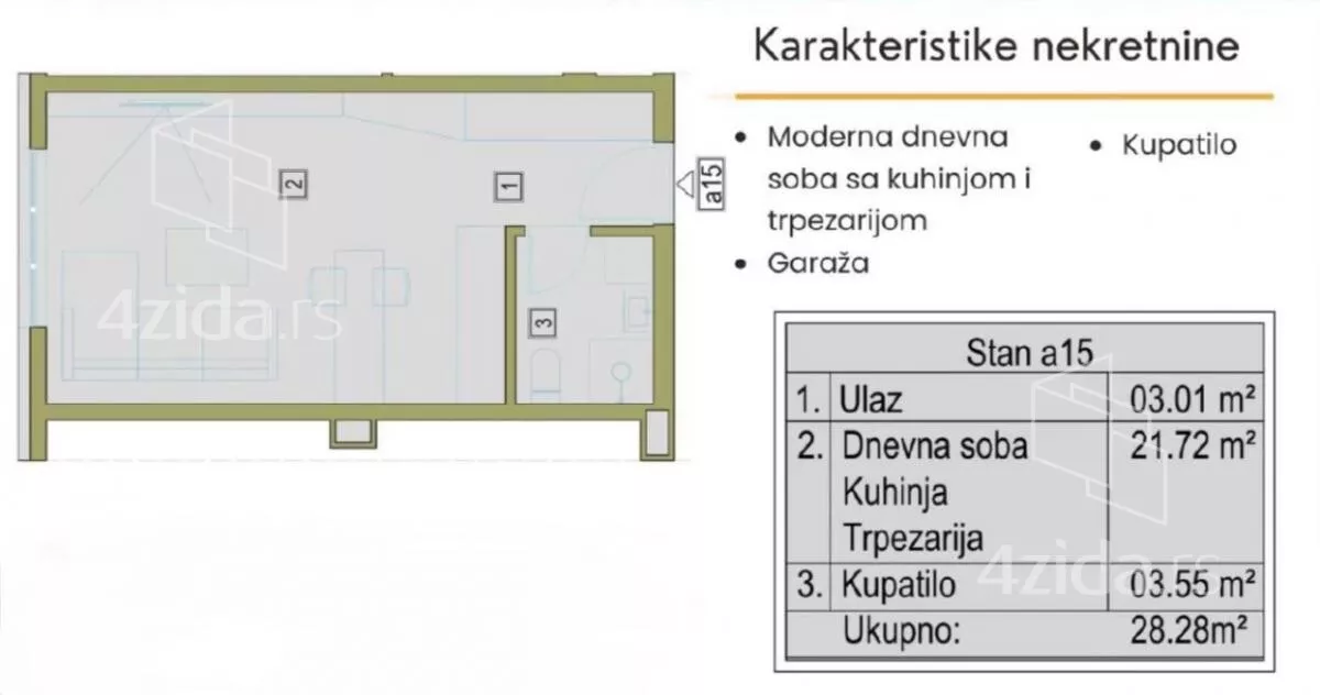 Jednosoban stan | 4zida