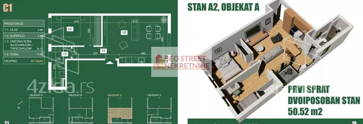 Dvosoban stan | 4zida