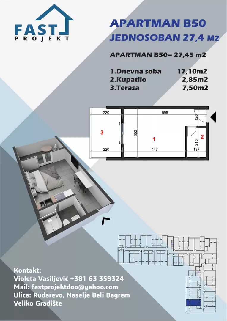 Jednosoban stan | 4zida