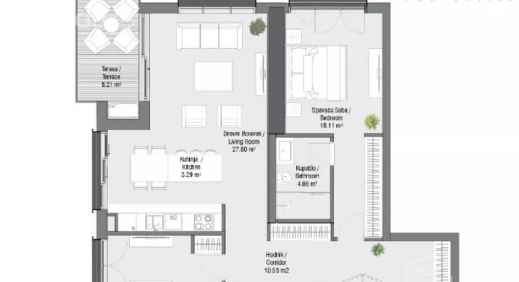 Trosoban stan | 4zida
