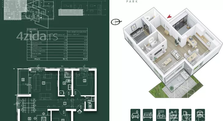 Trosoban stan | 4zida