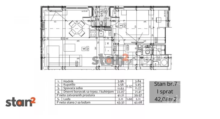 Jednoiposoban stan | 4zida