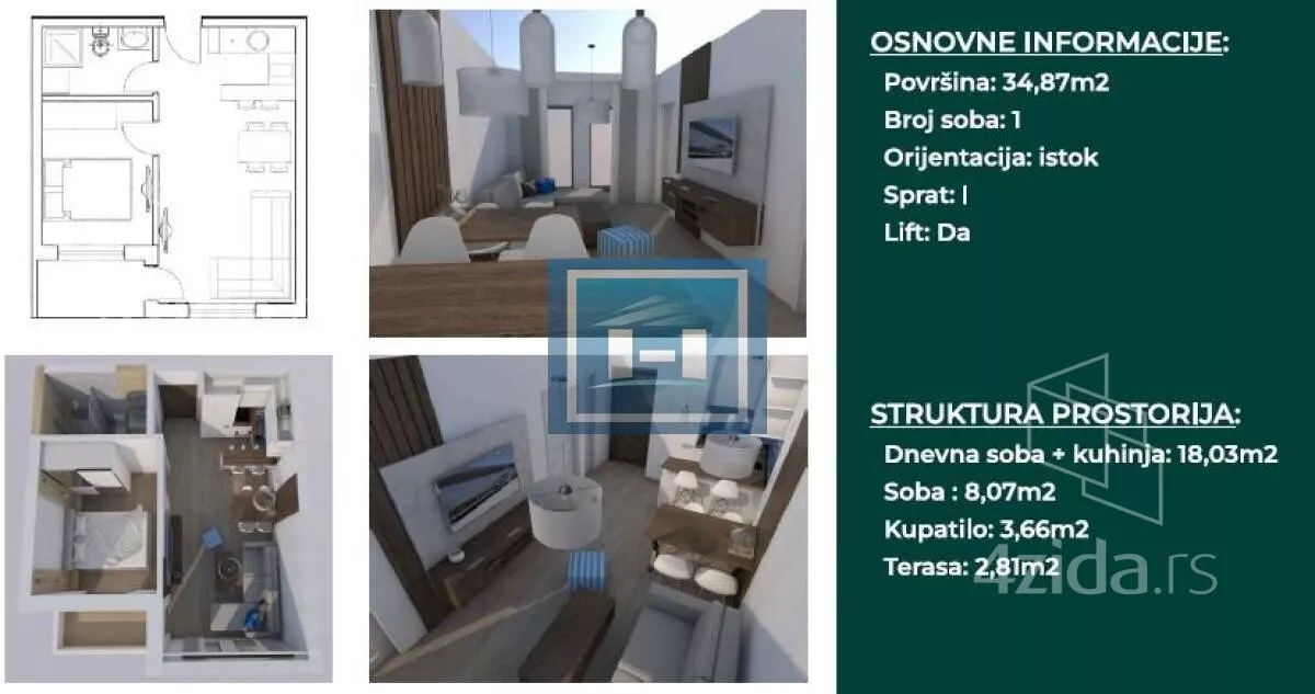Jednosoban stan | 4zida