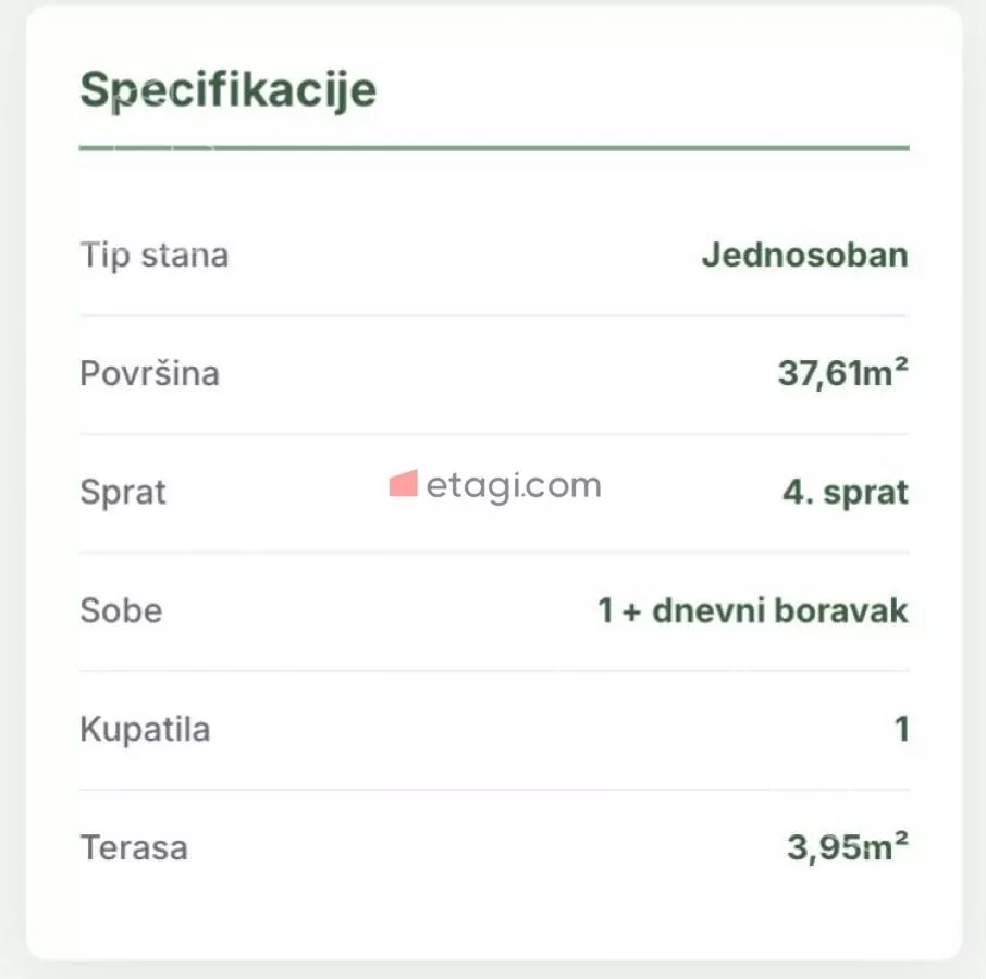 Jednoiposoban stan | 4zida