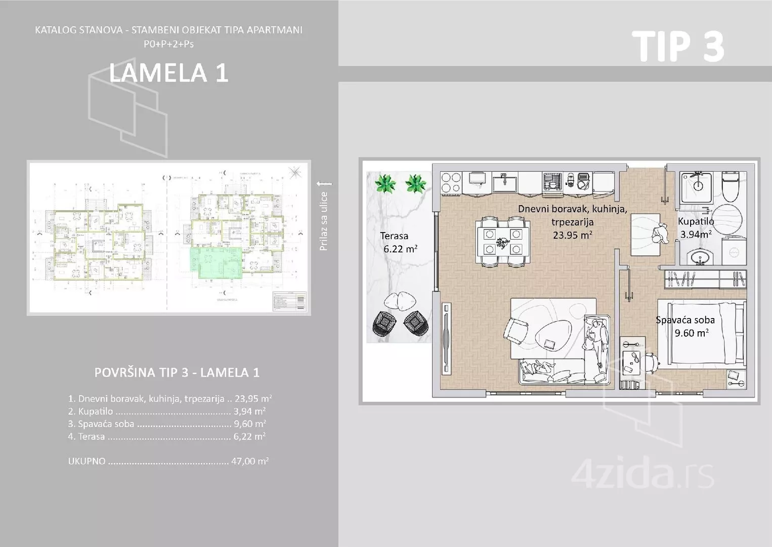 Jednosoban stan | 4zida
