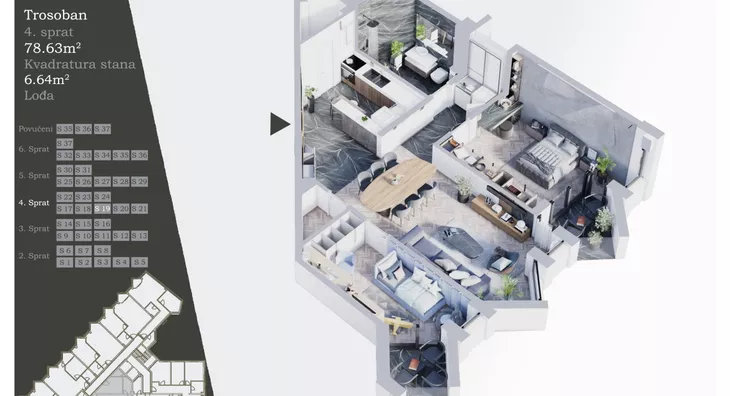 Trosoban stan | 4zida