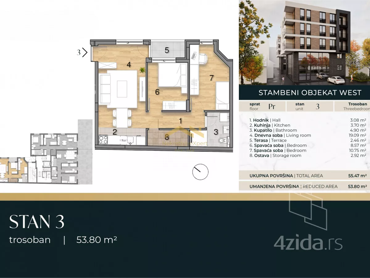 Trosoban stan | 4zida