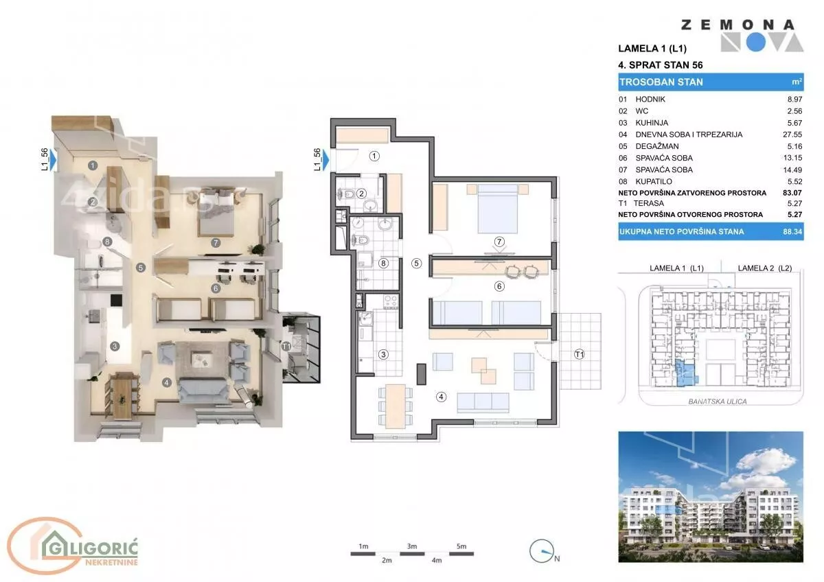 Trosoban stan | 4zida