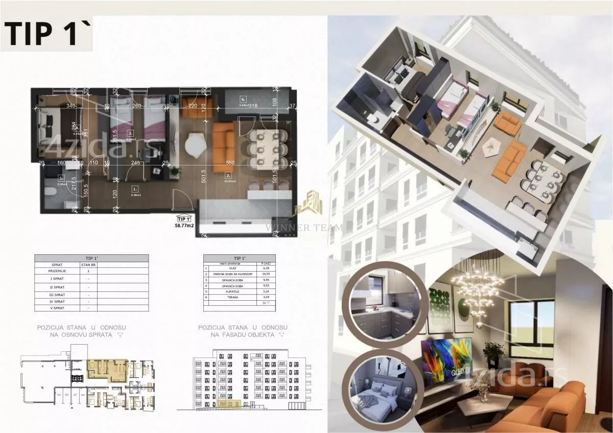 Jednosoban stan | 4zida